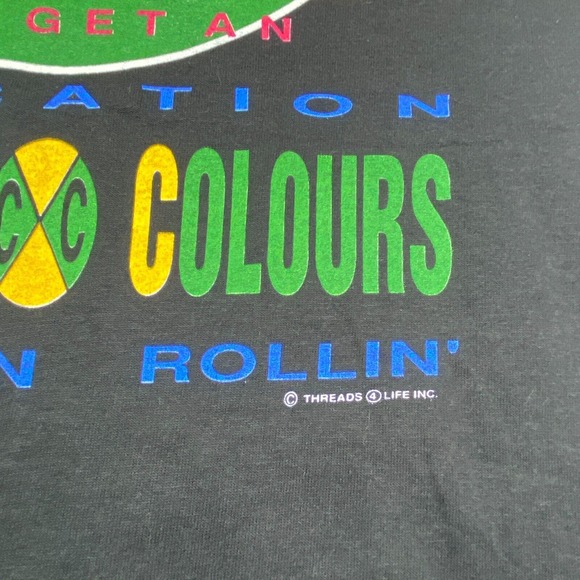 Vintage CROSS COLOURS Shirt XL Black‎ Stop D Violence Power 106 1990s Rapper USA - Picture 3 of 15